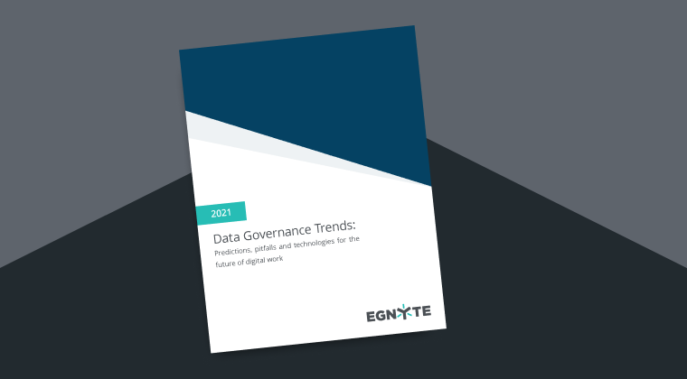 a visual representation of the Data Governance Trends report title page