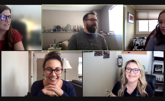 remote team members in zoom meeting